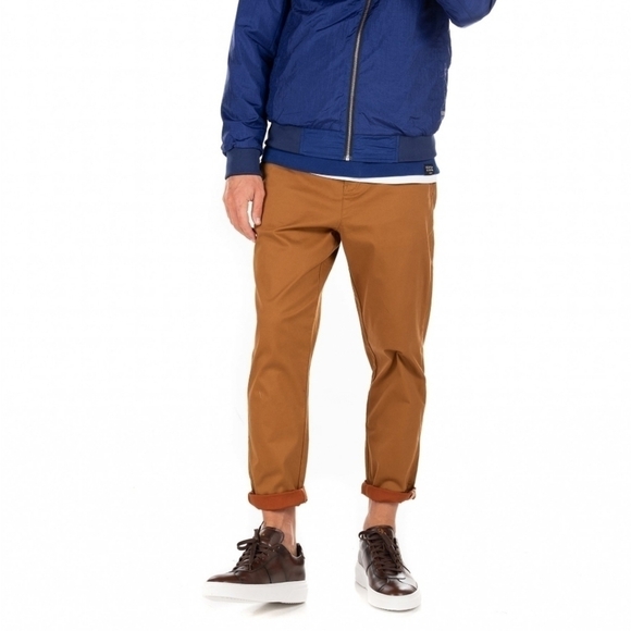 New Scotch & Soda Fave Organic Chino Regular Tapered Fit Rust Brown Pants 28/32 - Picture 3 of 15
